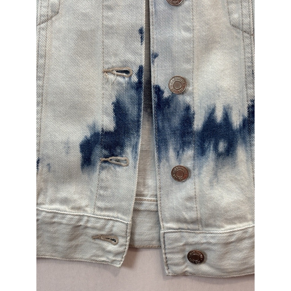 GAP Denim Womens XS Tie Dye Jean Jacket Light Wash Blue NWT 850918-00-1 0000 - Picture 7 of 14